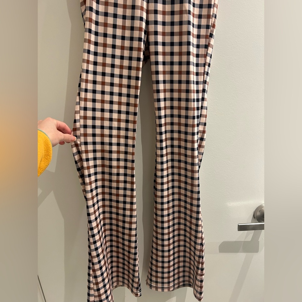 Plaid Flared Pants